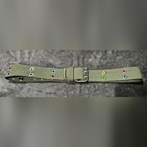 The Children's Place Olive Belt with Metallic Eyelets Size 4-6